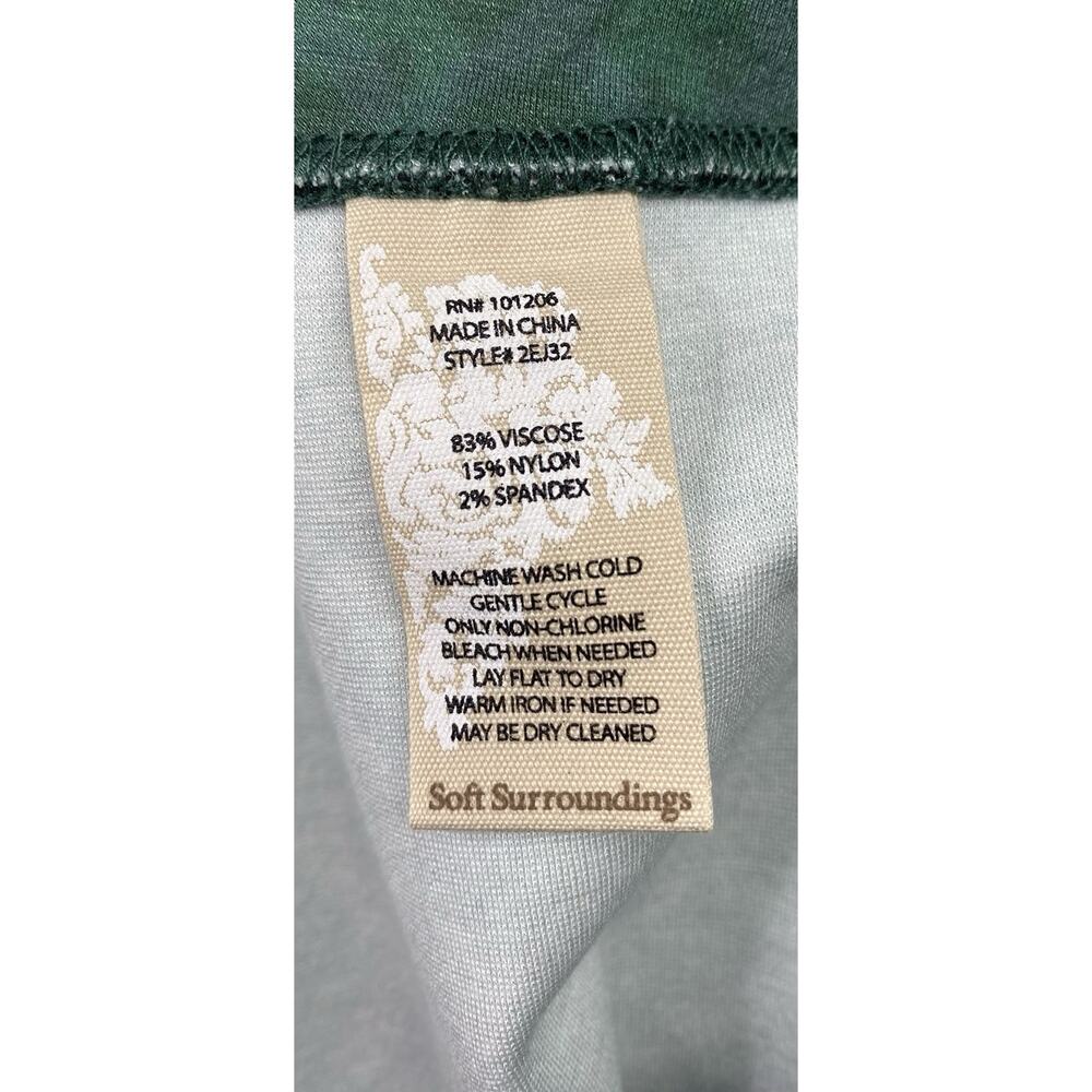 Soft Surroundings Pull On Legging L Green Ombre Geometric Ankle Stretch NWT - Picture 10 of 11